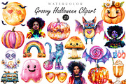 Groovy Halloween Clipart, an Illustration by CreationArt (Thumbnail 1 of 9)