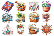Bohemian Summer Clipart, an Illustration by Dream Creation (Thumbnail 2 of 4)