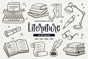 Literature Doodle Clipart Set, an Education Illustration by insemar (Thumbnail 1 of 4)