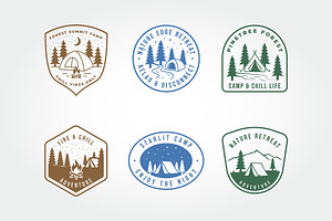 Set of Vintage Outdoor Camping logo
