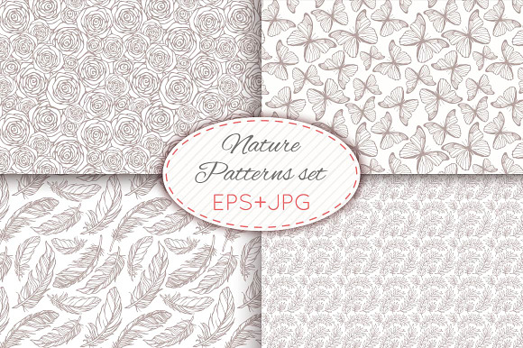 28 nature seamless patterns set preview 6