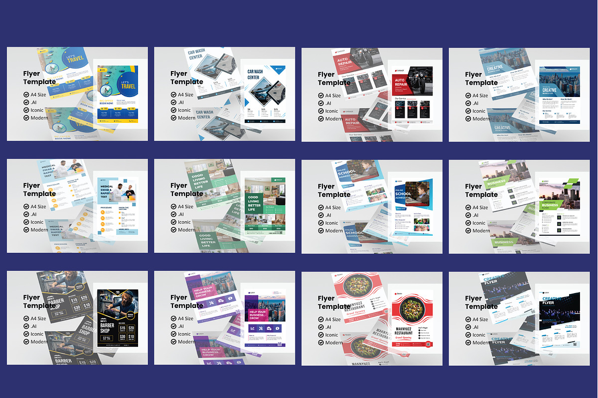 Bundle 174 Flyers Template Design, a Flyer Template by rivatxfz (Photo 3 of 16)