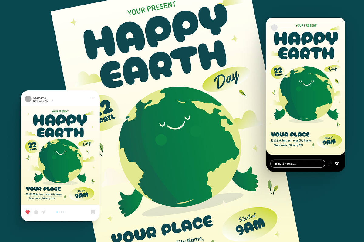 Happy Earth Day Flyer Set, a Flyer Template by Annora Studio (Photo 5 of 6)