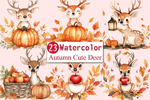 Autumn Cute Deer Sublimation Clipart, an Illustration by CitraGraphics