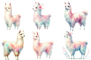 Watercolor Llama clipart, an Illustration by Designworld (Thumbnail 3 of 5)