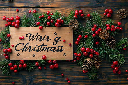 Compose a heartfelt Christmas card f, a Photo by LOGOCREATIVE