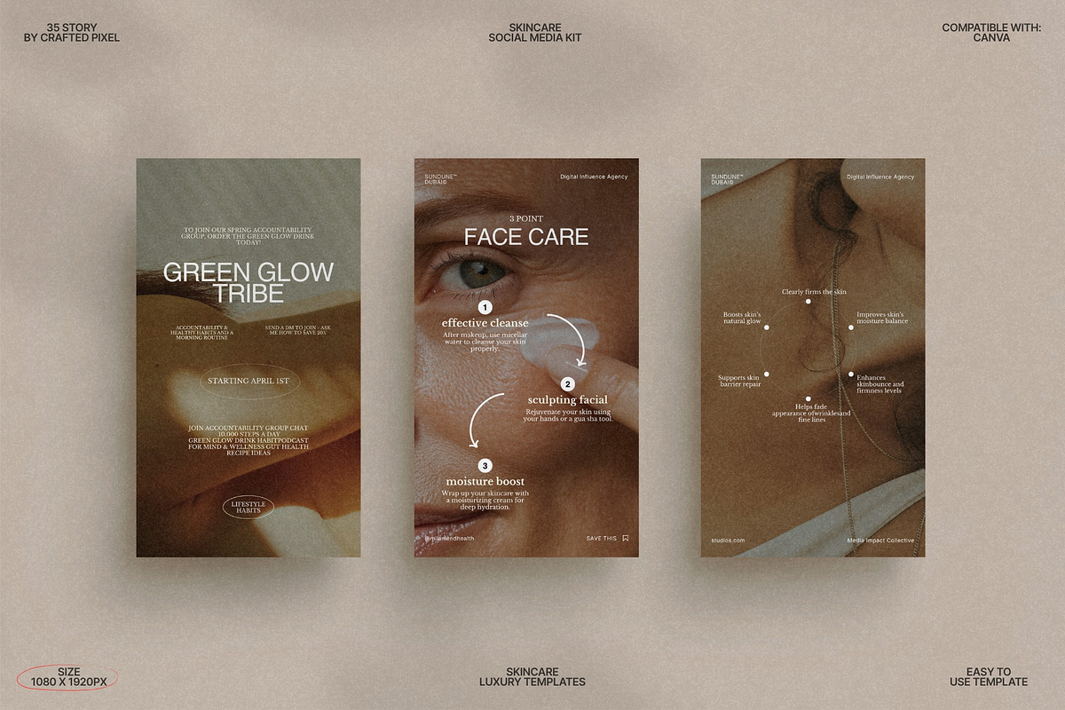 Aesthetic Skincare Canva Stories preview 2