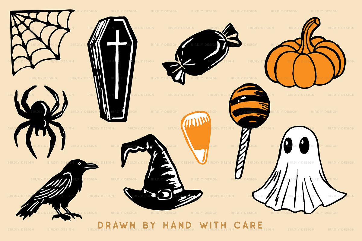 Halloween Icons Hand Drawn Graphics, a Solid Icon by BirDIY Design (Photo 6 of 9)