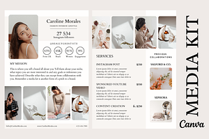 2 Page Influencer Media Kit Canva