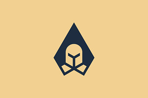 elegant spartan warrior spear logo, a Branding & Logo Template by Rasagama Studio