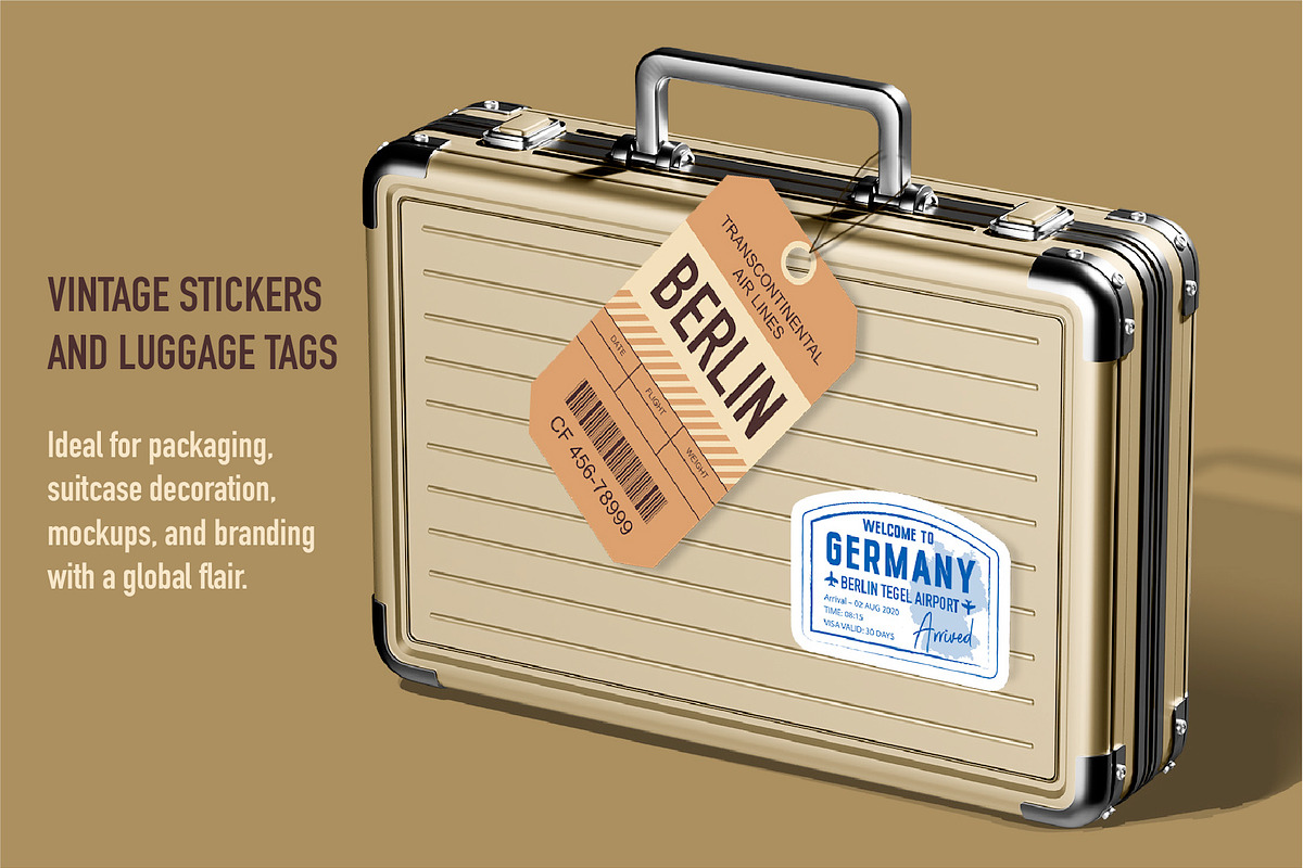 Vintage Travel Ticket & Stamp Pack, an Object Graphic by Lettering_Logo (Photo 7 of 7)