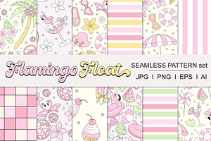 Pink Flamingo Pool Party seamless