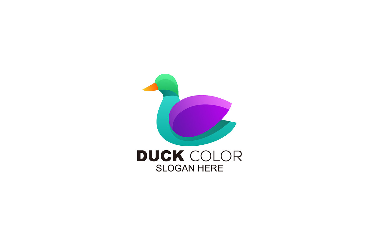 duck gradient color style logo desig, a Branding & Logo Template by OmerStudio