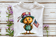 Whimsical Patriotic Chick Clipart, an Illustration by OK Design (Thumbnail 5 of 6)