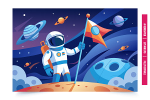 Astronaut on a Red Planet, an Illustration by Tanuart