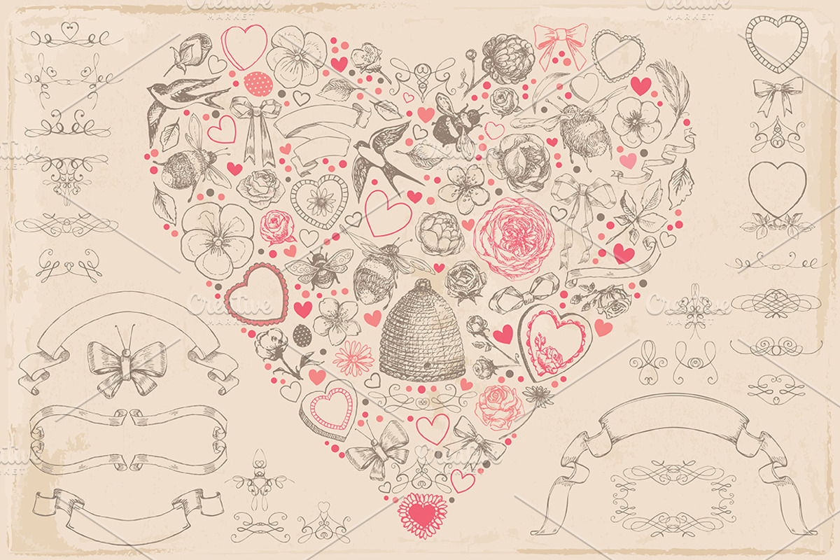 InKit Pretty Hand Drawn MegaBundle, an Illustration by Vector Vintagery (Photo 2 of 4)