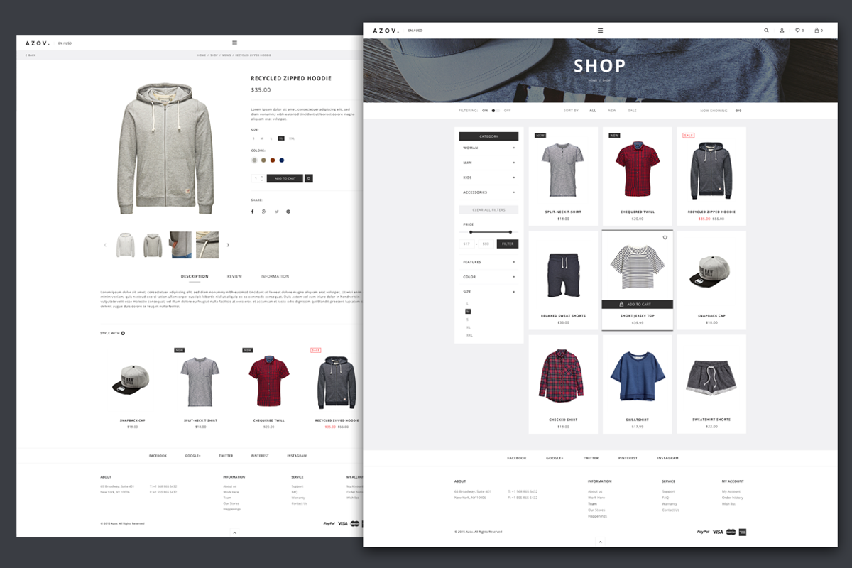 Azov - Fashion eCommerce PSD, a Websites & App Template by skrylnik (Photo 2 of 4)