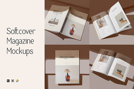 A4 Softcover Magazine Mockups