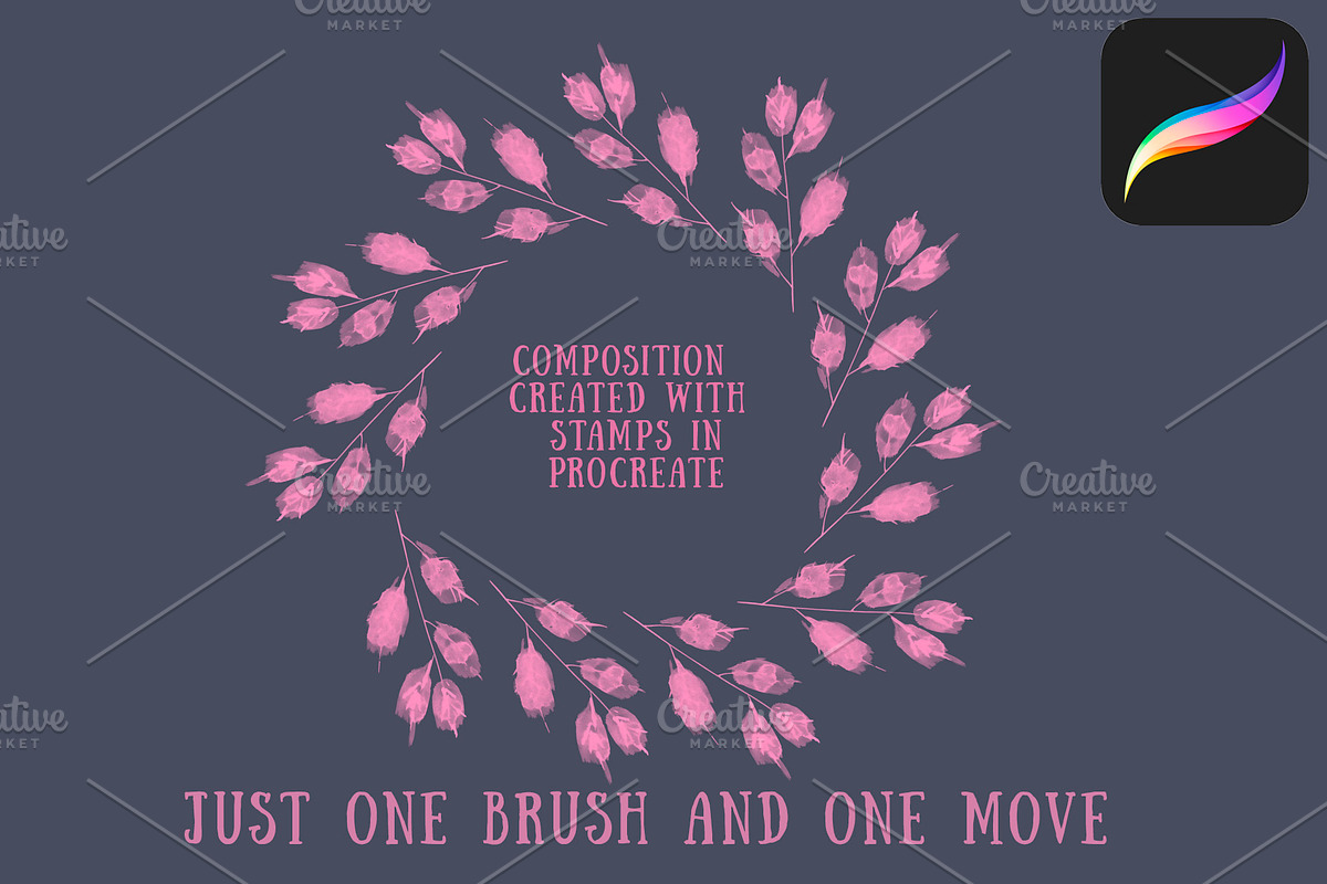 Floral Brush stamps for Procreate, a Brush Add-On by Graphics Resources (Photo 6 of 15)