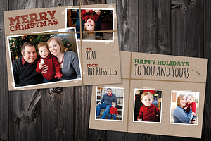 Brown Paper: 5x7 Xmas Card Template