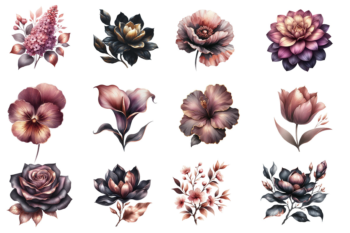 Watercolor Flowers clipart, an Illustration by Designworld (Photo 3 of 6)