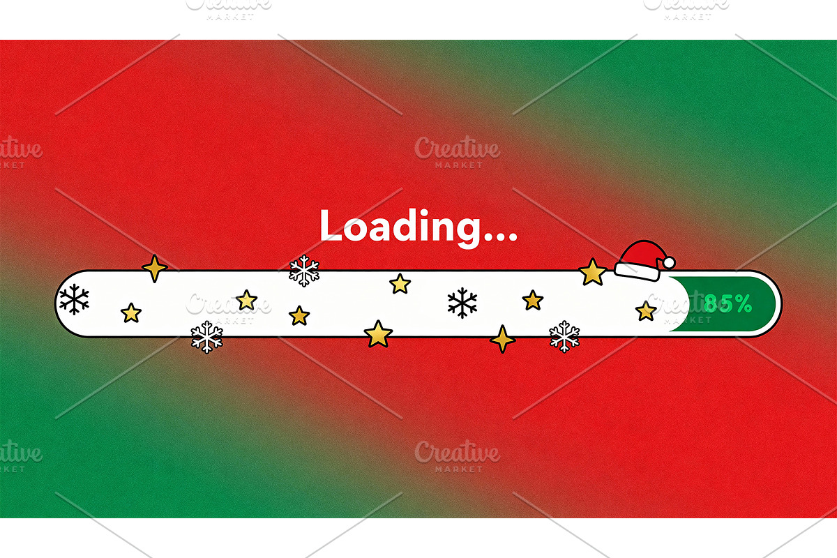 Christmas Holiday Loading Bar, a Seasonal Illustration by Elen_Art (Photo 2 of 3)
