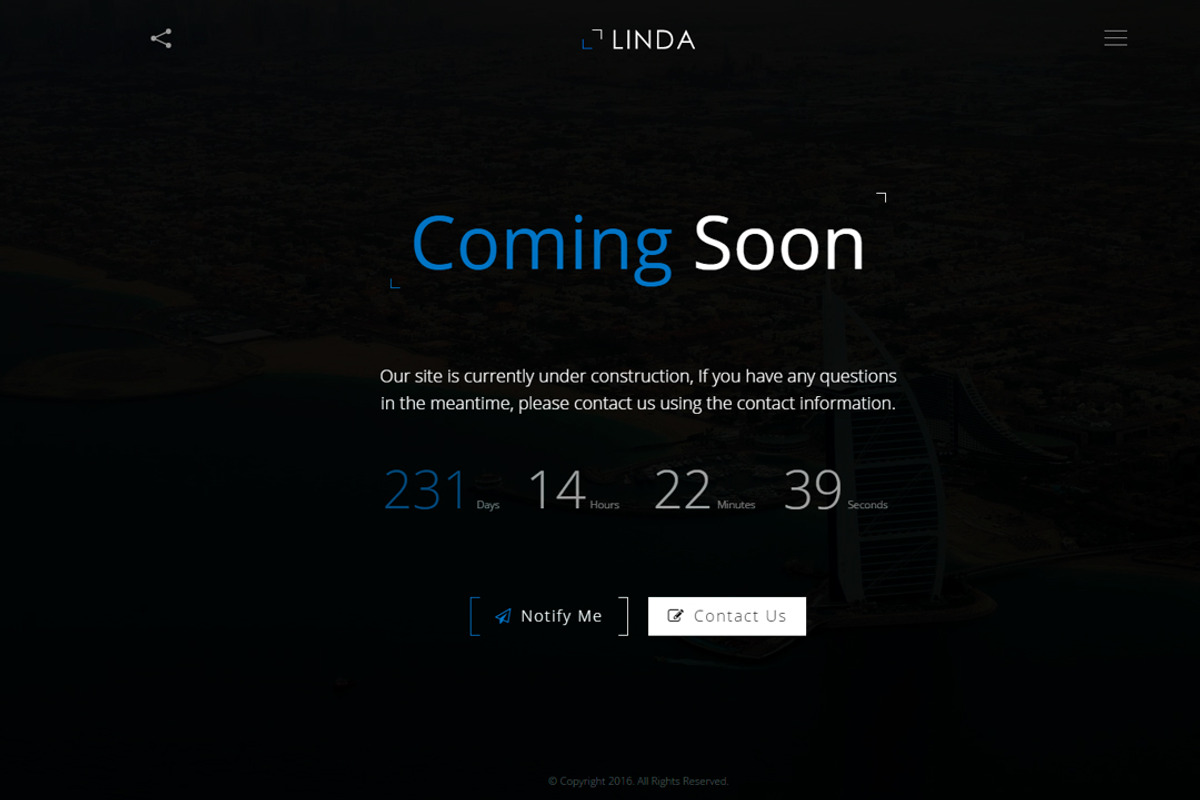 Linda - Coming Soon Template, a Bootstrap Template by next-item (Photo 2 of 6)