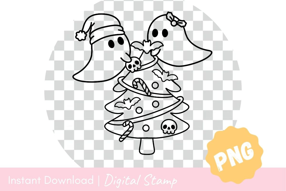 Spooky Cute Christmas Coloring Stamp, a Seasonal Illustration by CpSnowy (Photo 2 of 4)