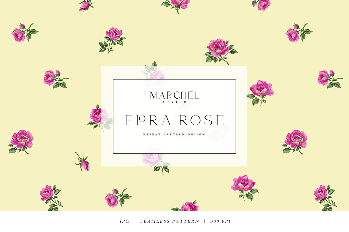Flora Rose, Watercolor Floral Roses, a Pattern Graphic by Marchel Studio (Photo 1 of 3)