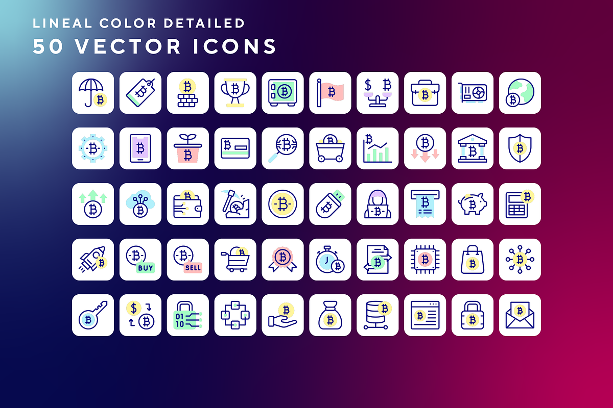 Bitcoin icons, an Outline Icon by Wencory (Photo 1 of 2)