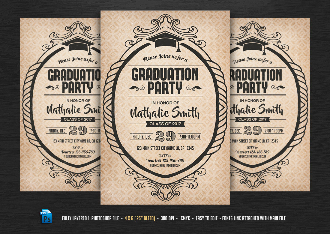 Graduation Party Flyer Template | Flyer Templates ~ Creative Market