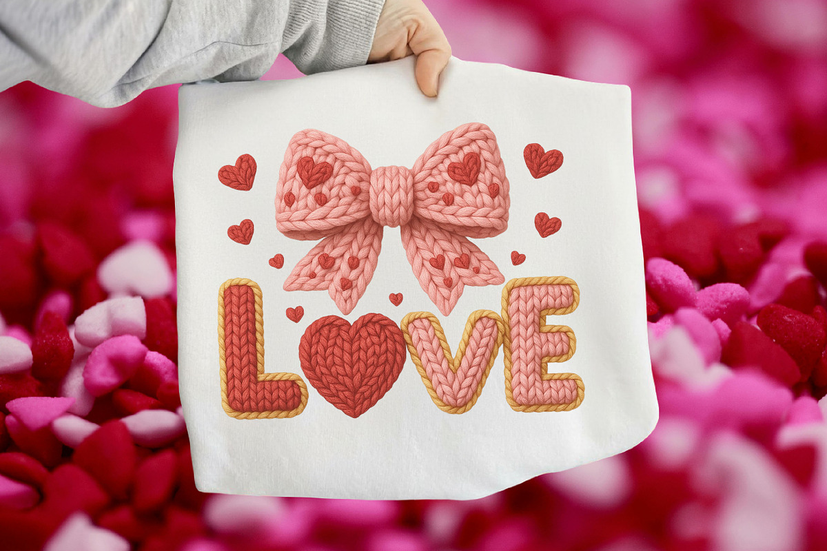 Valentines Day Coquette Crochet PNG, an Illustration by CraftArtStudio (Photo 1 of 4)