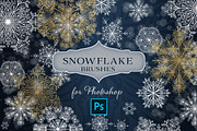 Snowflake Photoshop Brush set, a Brush Add-On by Wonderbox Creative (Thumbnail 1 of 13)