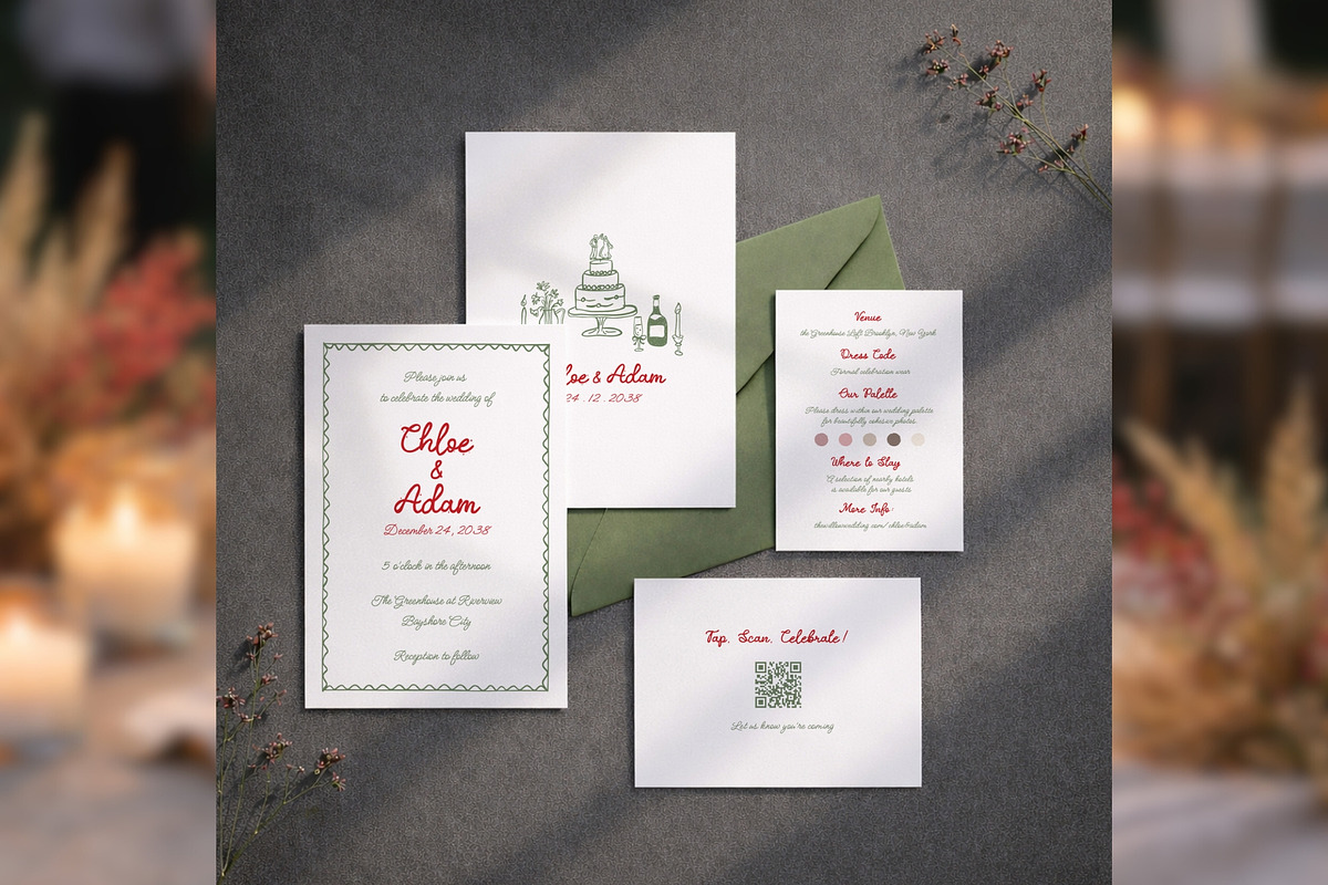 Wedding Invitation Suite Canva bd003, an Invitation Template by TyphoonStudio (Photo 1 of 9)