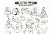 Christmas Doodle Clipart Bundle, an Illustration by TatiMockup (Thumbnail 4 of 6)