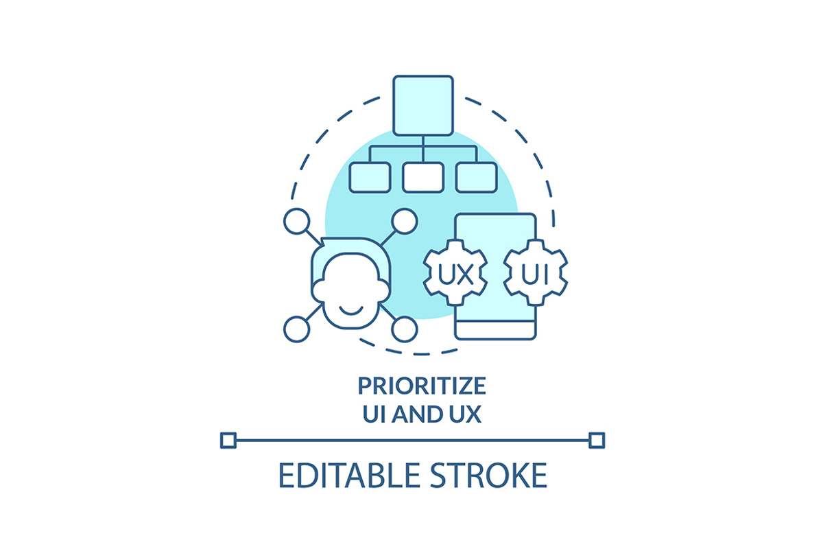 Prioritize UI and UX turquoise icon, an Outline Icon by bsd studio ...