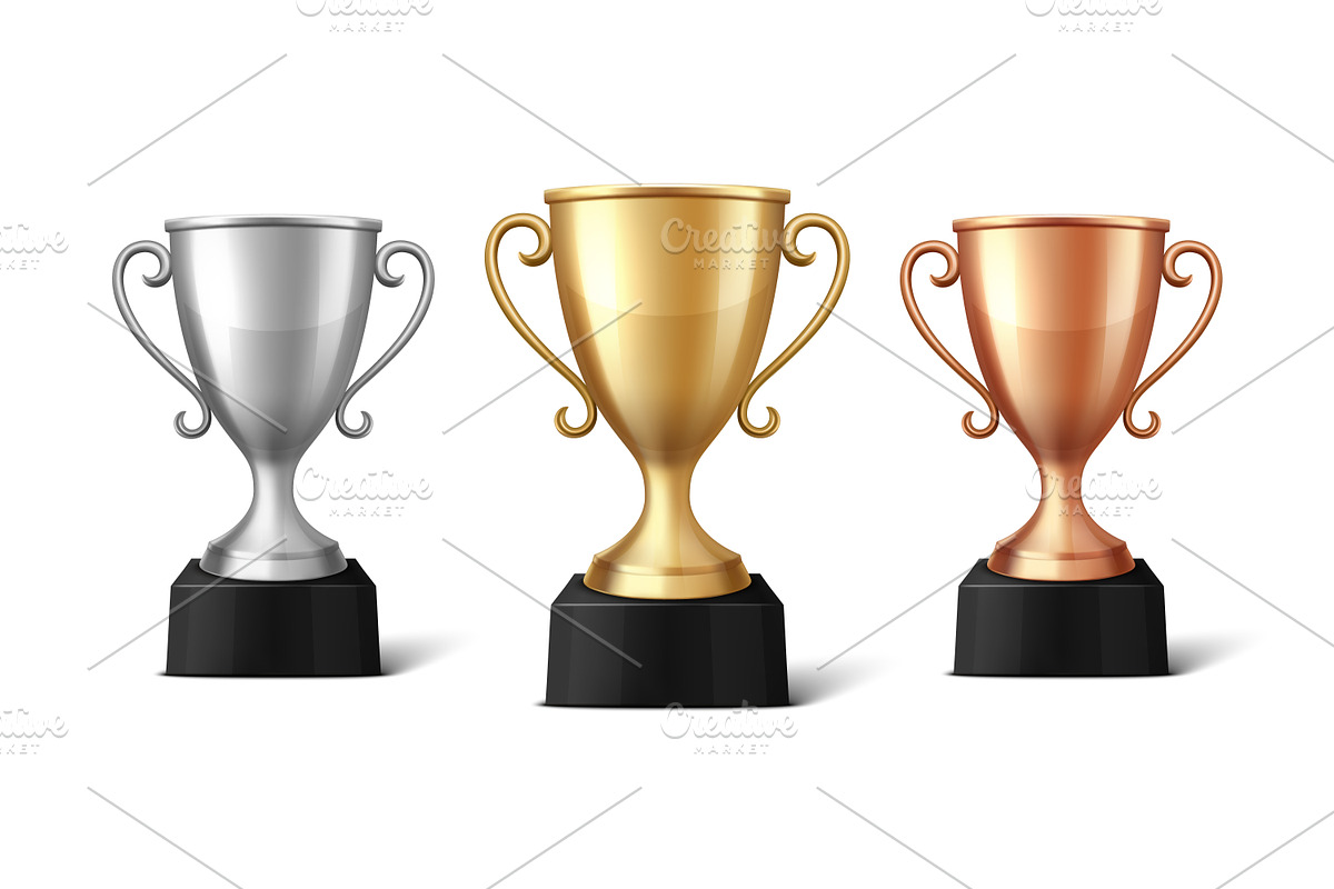 3D Trophy Cup Set, a Graphic by Gomolach (Photo 2 of 3)