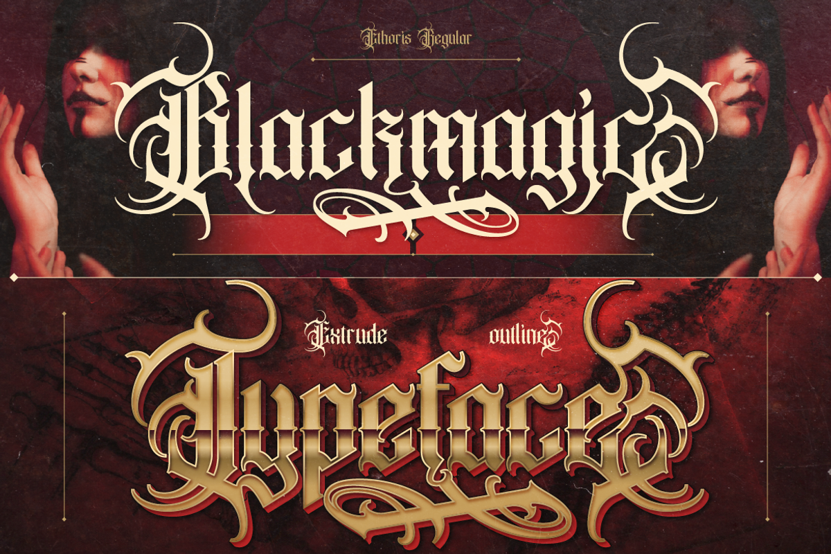 Ethoris - Blackletter Horror, a Blackletter Font by Burntilldead (Photo 4 of 12)