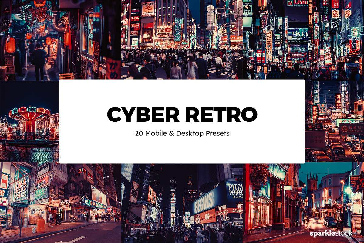 20 Cyber Retro Lightroom Presets, a Preset Add-On by SparkleStock (Photo 1 of 9)