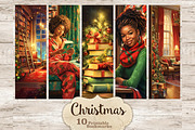 Xmas Printable Bookmarks, a Person Illustration by GlamArtZhanna (Thumbnail 1 of 3)
