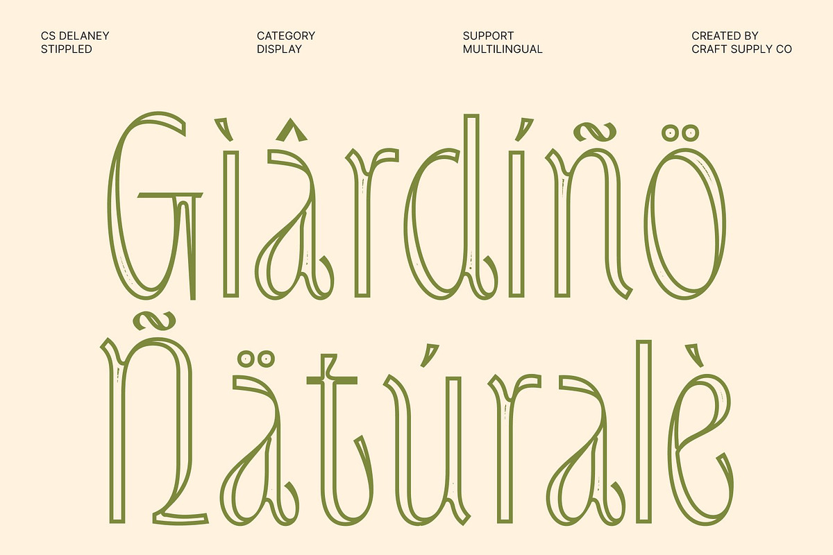 CS Delaney Stippled, a Sans Serif Font by Craft Supply Co. (Photo 7 of 8)