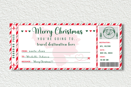 Christmas Plane Boarding Pass
