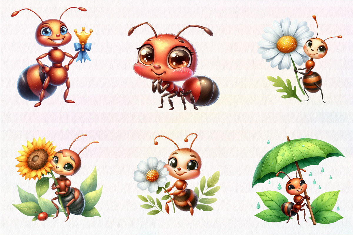 Happy Cute Ants Cartoon Clipart, an Illustration by CreationArt (Photo 3 of 4)