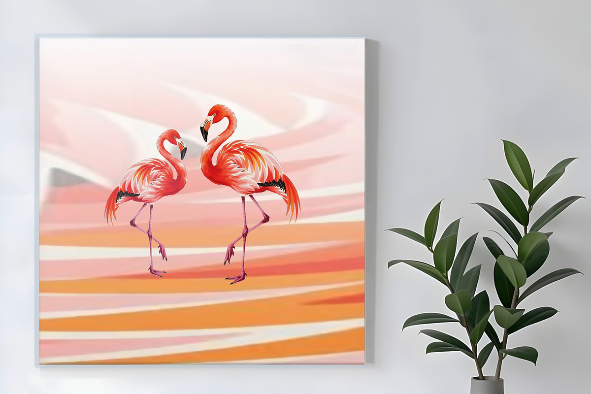 Flamingo Tango, an Animal Illustration by Sharon Schwalbe (Photo 1 of 7)