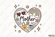Retro Mothers Day, Mama Heart, Mom P, an Illustration by CraftArtStudio (Thumbnail 1 of 4)