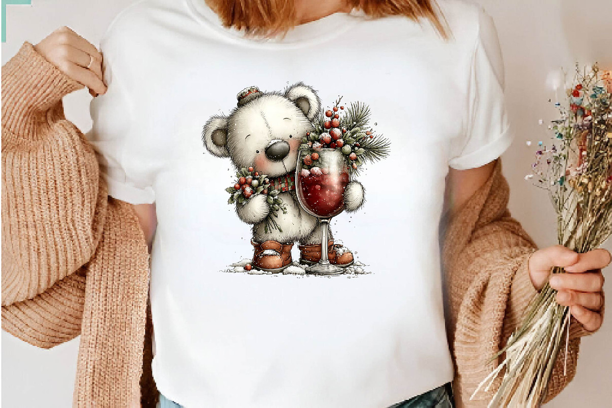 Funny Wine Christmas Cocktail, a Seasonal Illustration by CreationArt (Photo 6 of 7)
