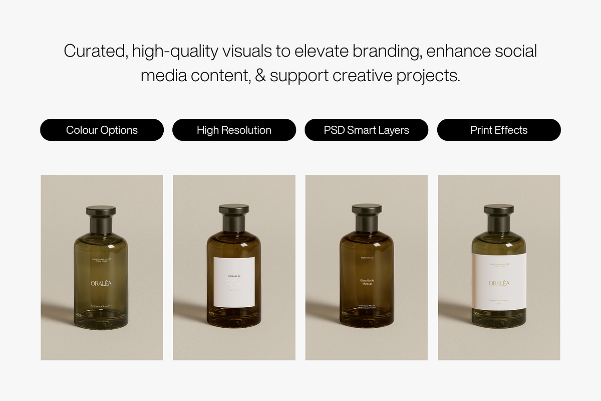 Cosmetic Glass Bottle Mockup, a Packaging Mockup by Digital Asset Co (Photo 3 of 4)