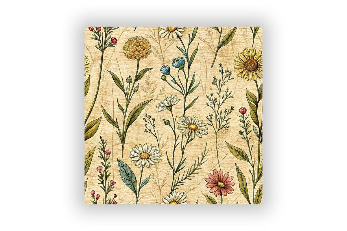 Wildflower Sketchbook Doodle Pattern, a Pattern Graphic by FloridPrintables (Photo 6 of 7)