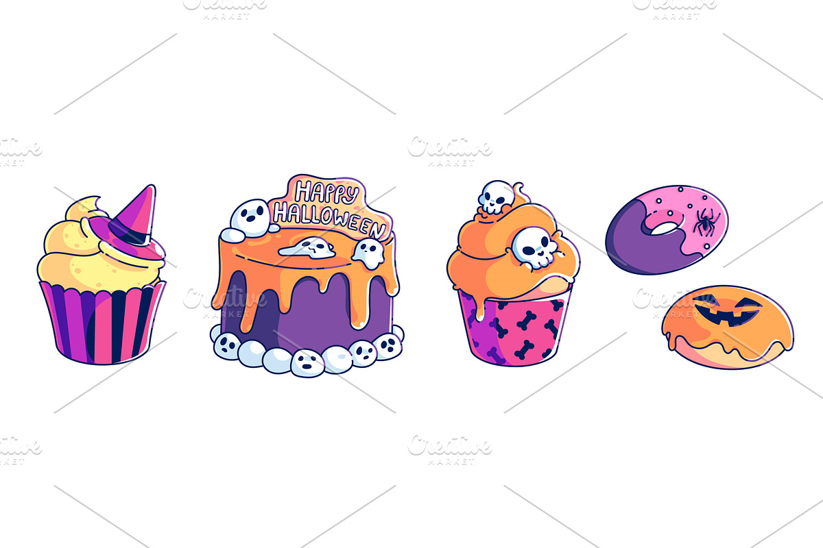 Happy Halloween cake decor, a Food Illustration by art PVP - market