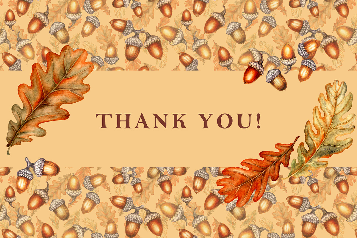 Oak&Acorn Harvest watercolor clipart, a Decorative Illustration by EL_SUHOVA (Photo 14 of 14)